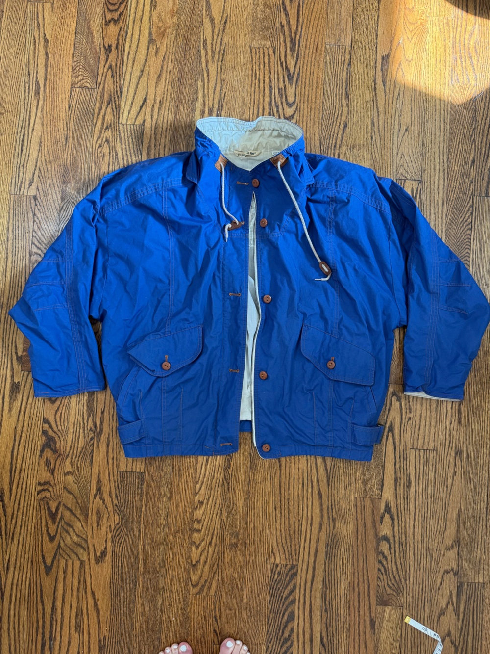 Vintage 80s/90s London Fog Blue Hooded Rain Jacket Coat M